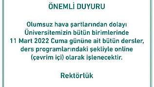 Balıkesir Üniversitesinde eğitime kar engeli