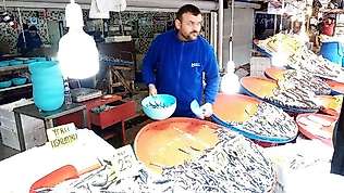 Bandırma Balıkhaline hamsi ve kolyoz akını