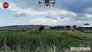 Manyas'ta drone ile sivrisineklere karşı zirai ilaçlama