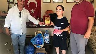 Milas'ta 9 yaşındaki Yiğit'ten örnek davranış