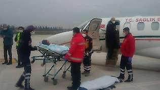 Uçak ambulans Malatya'ya hasta için kalktı