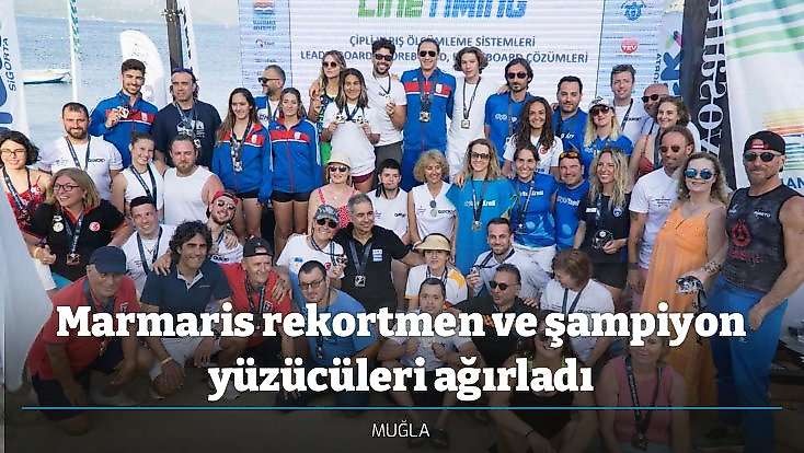 Marmaris rekortmen ve şampiyon yüzücüleri ağırladı