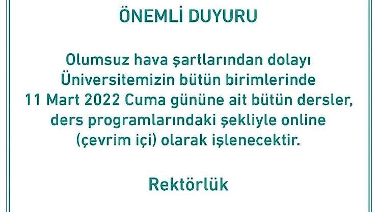 Balıkesir Üniversitesinde eğitime kar engeli
