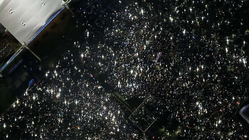 Trabzonspor’un şampiyonluk kutlaması havadan görüntülendi